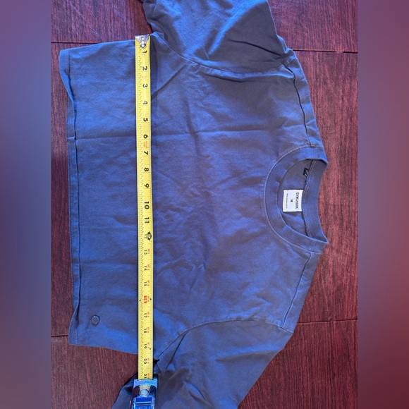 Gymshark Cotton Boxy Crop Top Evening Blue Workout Athleisure Gym Fitness - Picture 10 of 11